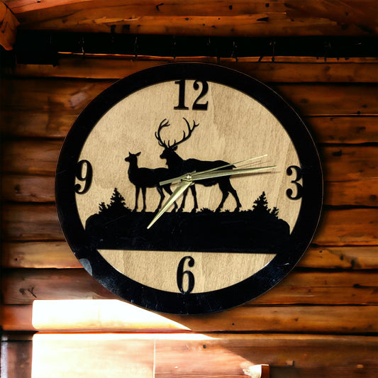 Horloge mural Biche Cerf