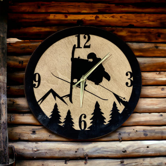 Horloge mural Skieur